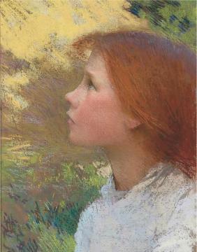 Head Of A Young Girl Artwork by Sir George Clausen