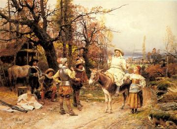 A Halt along the Way Artwork by Cesare Auguste Detti