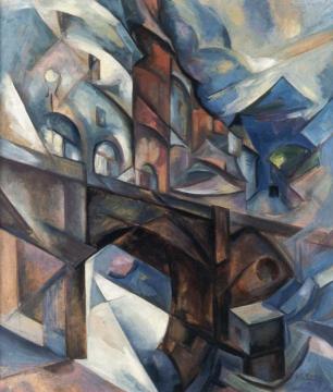 Le pont de Sèvres et les hauteurs de Meudon Artwork by Alexandra Exter