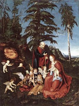 The Rest On The Flight Into Egypt Artwork by Lucas Cranach the Elder
