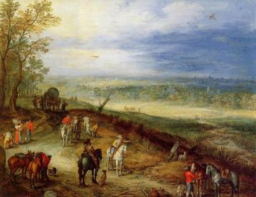 Immense Landscape With Travellers Artwork by Jan Bruegel the Elder