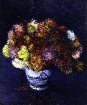 Bouquet of Chrysanthemums Artwork by Gustave Caillebotte