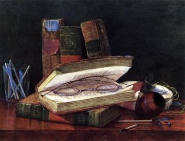 Still LIfe with Books and Spectacles Artwork by Claude Raguet Hirst