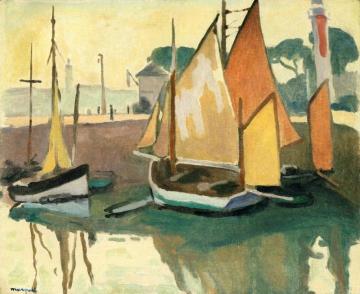 The Port of La Rochelle, Low Tide Artwork by Albert Marquet