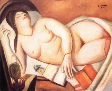 Sleeping Woman Artwork by Max Beckmann