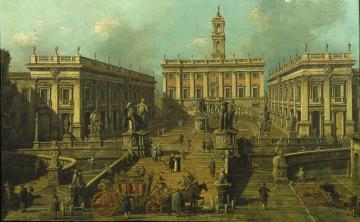 View of Rome The Piazza del Campidoglio and the Cordonata Artwork by Giovanni Antonio Canal
