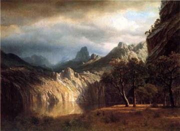 In Western Mountains Artwork by Albert Bierstadt