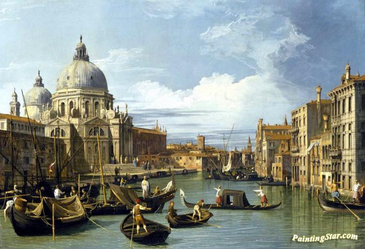 The Grand Canal and the Church Santa Maria della Salute Artwork by Giovanni Antonio Canal