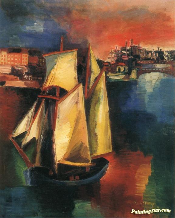 Sailboat Artwork by Jean Dufy