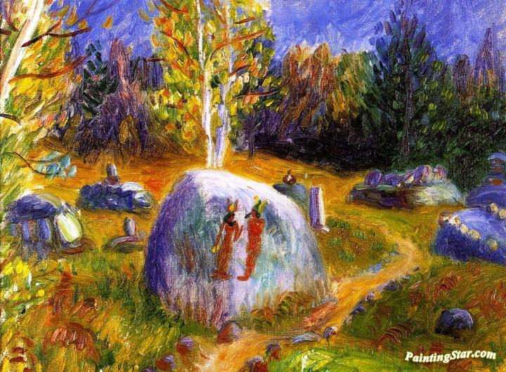 Ira and Lenna's Egyptian Burial Ground Artwork by William James Glackens