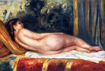 Reclining Nude On A Couch Artwork by Pierre Auguste Renoir