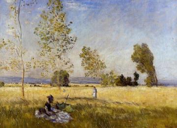 Meadow at Bezons Artwork by Claude Oscar Monet