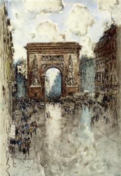 La Porte St. Denis, Paris Artwork by Frank Myers Boggs