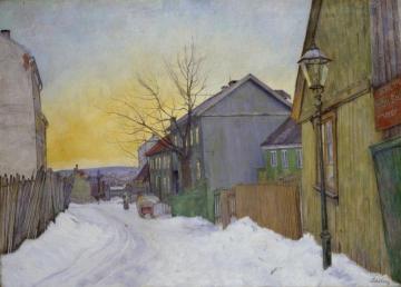 Street In Oslo Artwork by Harald Oskar Sohlberg