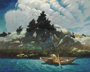 Black Spruce Ledge Artwork by Newell Convers (N.C.) Wyeth