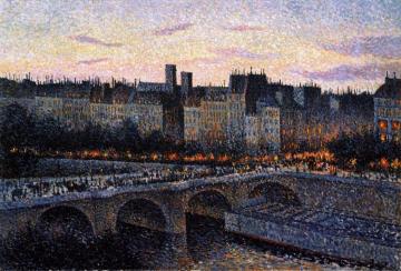 Quai De L'École, Paris, Evening Artwork by Maximilien Luce