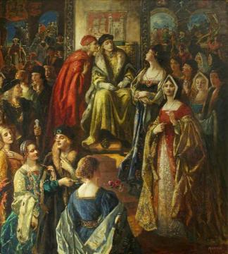 King Henry Vii Fining The Citizens Of Bristol Because Their Wives Were So Finely Dressed Artwork by Thomas Edwin Mostyn