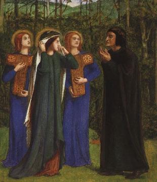 The Meeting of Dante and Beatrice in Paradise Artwork by Dante Gabriel Rossetti