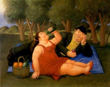 Picnic Artwork by Fernando Botero