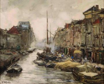 Canal Brouwersgracht in The Hague Artwork by Floris Arntzenius