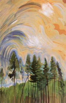 Young Pines And Sky Artwork by Emily Carr