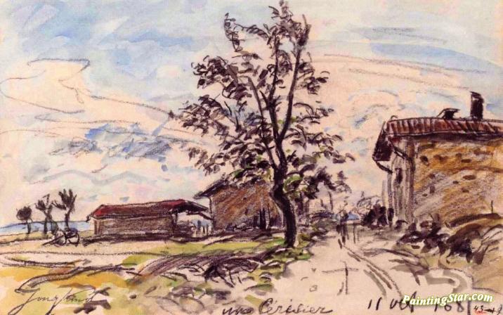 A Cherry Tree Artwork by Johan Berthold Jongkind