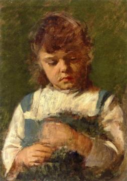 Portrait of a Young Girl Artwork by Theodore Robinson
