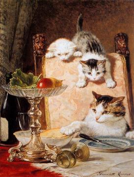 Les Ameurs De Fromage Artwork by Henriette Ronner-Knip