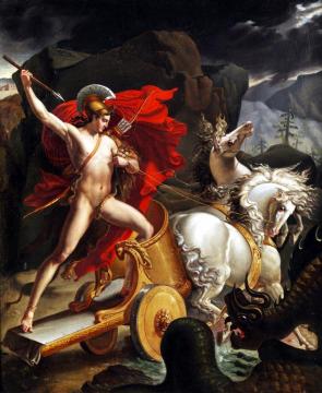 Hippolytus And The Sea Monster Artwork by Jacques-Charles Bordier du Bignon