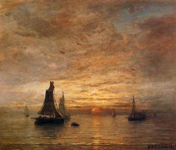 Sunset At Gay Head, Martha's Vinyard, Massachusetts Artwork by Hendrik Willem Mesdag