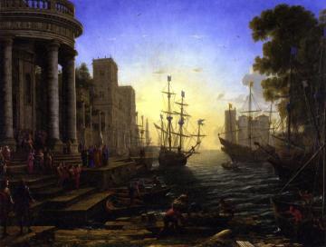 Seaport With The Embarkation Of Saint Ursula Artwork by Claude Lorrain