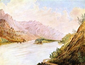 Columbia River o the Cascade Portage Artwork by James Madison Alden