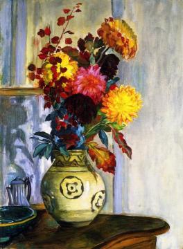 Bouquet of Flowers in a Vase Artwork by Henri Lebasque