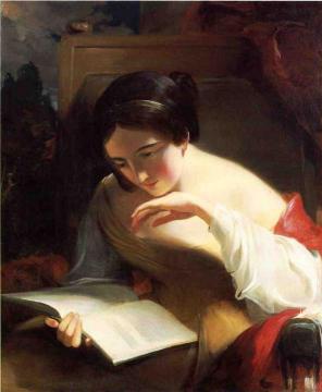Portrait Of A Girl Reading Artwork by Thomas Sully