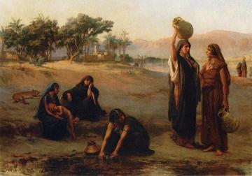 Women Drawing Water From The Nile Artwork by Frederick Arthur Bridgman