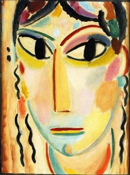 Mystical Head: Young Girl Artwork by Alexej Jawlensky