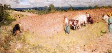 Harvest in La Creuse Artwork by Pierre Eugène Montézin