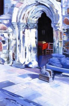 Interior of Iona Abbey Artwork by Francis Campbell Boileau Cadell