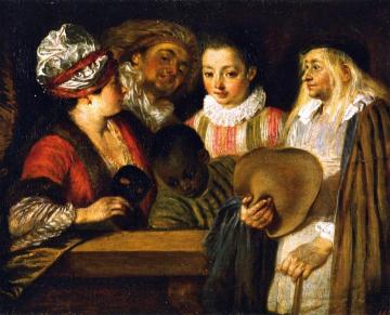 The Coquettes Artwork by Jean-Antoine Watteau