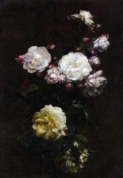 White Roses Artwork by Henri Fantin-Latour