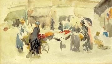 Flower Market Artwork by James Abbott McNeill Whistler