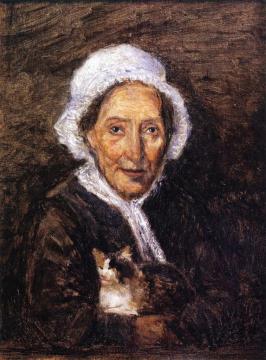 Woman With Cat Artwork by Stanislas Lepine