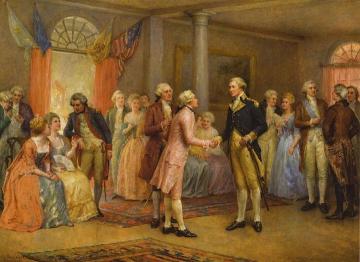 Washington Greeting Lafayette At Mount Vernon, 1784 Artwork by Jennie Brownscombe