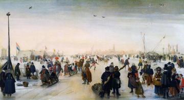 Winter Landscape near a Town Artwork by Hendrick Avercamp