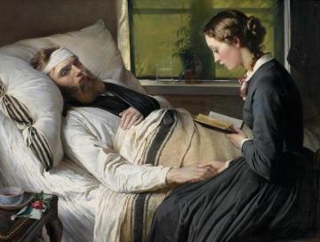 A Wounded Danish Soldier Artwork by Elisabeth Jerichau-Baumann
