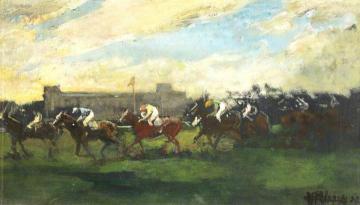 Racing At Auteuil Artwork by Jacques Emile Blanche
