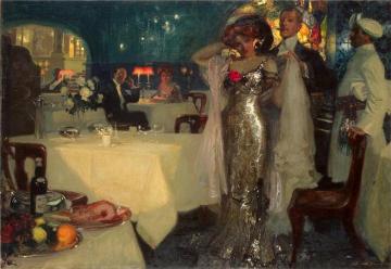In The Restaurant Artwork by Charles Hoffbauer