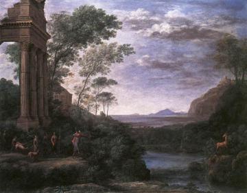 Landscape with Ascanius Shooting the Stag of Sylvia Artwork by Claude Lorrain