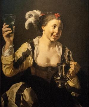 A Girl Holding A Glass Artwork by Hendrick Terbrugghen