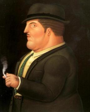 Man Smoking Artwork by Fernando Botero